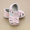 Angel Baby Girls Everly Caged  Pink Leather Sandal With Triple Bow - Petitfoot.com