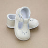 Angel Baby Girls Oatmeal Scalloped Perforated Mary Jane - Petitfoot.com
