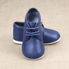 Baby Boys Classic Navy Leather Lace Ups - Petit Foot
