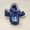 Sawyer Baby Boys Nautical Anchor Navy Leather Sandal - Angel Baby Shoes