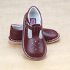 L'Amour Toddler Girls Burgundy Leather T-Strap School Mary Janes - Petitfoot.com