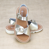 Toddler Girls Hera Classic Gold Leather Buckled Sandal With EVA Wedge Outsole