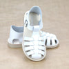 Ashton Toddler Girls Classic White Leather Fisherman Sandal - Petit Foot