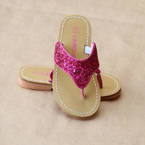 FINAL SALE - L'Amour Girls Glitter Thong Sandal