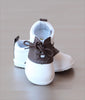 Angel Baby Boys Brown Leather Lace Up Saddle Oxford Shoe