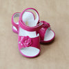 Angel Baby Girls Patent Fuchsia Flower Cut Out Leather Sandal - Petitfoot.com