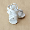 Angel Baby Girls White Flower Cut Out Leather Sandal - Petitfoot.com