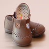 Angel Baby Girls T-Strap Brown Leather Mary Janes