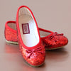 L'Amour Girls Red Glitter Ballet Flats