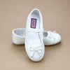 Alia Toddler Girls Classic Pearl White Leather Ballet Flats - Ballerina Flats - Petitfoot.com