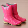 L'Amour Girls Patent Fuchsia Cutout Fashion Boot