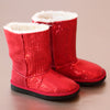 L'Amour Girls Red Sequin Fashion Boot