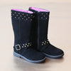 L'Amour Girls Black Suede Stud Boot
