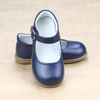 Classic Toddler Girls Chloe Navy Scallop Mary Jane - Back to School Shoes - Heirloom Shoes - Petitfoot.com