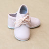 Angel Baby Lacey Girls Scalloped Lace Up Pink Bootie Shoe - Petitfoot.com