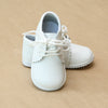 Angel Baby Lacey Girls Scalloped Lace Up White Bootie Shoe - Petitfoot.com