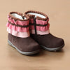L'Amour Girls Knit Collar Brown Boot