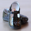 Angel Baby Girls Patent Black T-Strap Leather Mary Janes