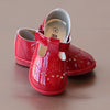 Angel Baby Girls Patent Red T-Strap Mary Janes
