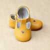 Baby Girls Leather Heart Crib Mary Jane in Butternut Squash Leather by L'Amour - Petitfoot.com
