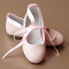 L'Amour Girls Pink Ballet Leather Flat with Satin Strap