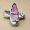 L'Amour Special Occasion Silver Glitter Bow Ballet Flat - Petitfoot.com