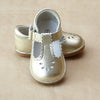 Angel Baby Girls Gold Scalloped Perforated Mary Jane - Petitfoot.com