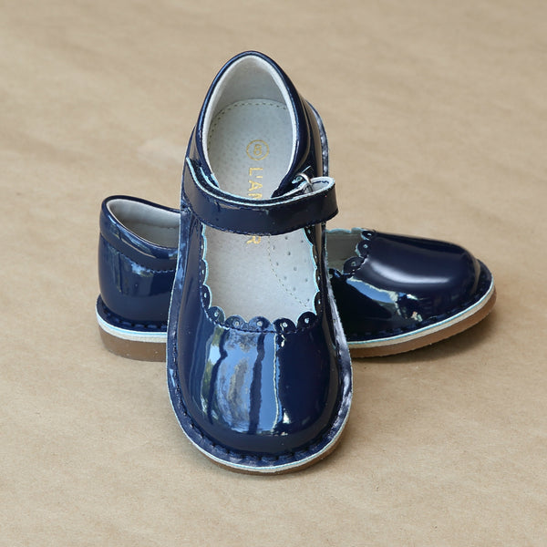 Girls Scalloped Stitch Down Mary Jane – Petit Foot