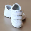 Angel Baby Boys White Double Strap Sporty Leather Sneaker