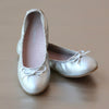 L'Amour Girls Elastic Silver Leather Ballet Flat