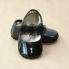 L'Amour Baby Girls Organza Patent Black Flower Mary Jane - Petitfoot.com