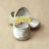 L'Amour Baby Girls Gold Organza Flower Mary Jane - Petitfoot.com