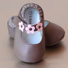 L'Amour Infant Girls Brown Flower Strap Leather Mary Jane