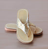 L'Amour Girls Gold Glitter Thong Sandal