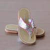 L'Amour Girls Silver Glitter Thong Sandal