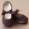 Angel Baby Girls Brown Scalloped Leather Mary Jane