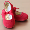 Angel Baby Girls Red Scalloped Leather Mary Jane