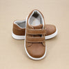 Toddler Boys Chestnut Leather Kyle Double Velcro Strap Leather Sneaker - Petitfoot.com