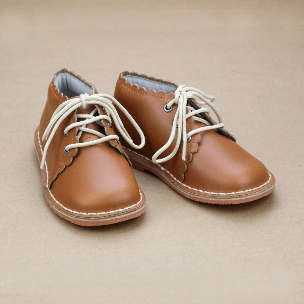 Georgie Girls Scalloped Lace Up Mid Boots