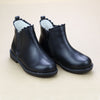Nicola Toddler Girls Classic Scalloped Black Leather Chelsea Boot - Petitfoot.com