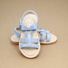 L'Amour Girls Leather T-Strap Bow Sandal