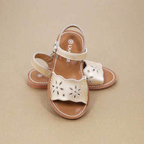 Augusta Girls Embroidered Scalloped Sandal