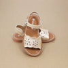 L'Amour Girls Augusta Girls Embroidered Scalloped Open Toe Sandal - Champagne