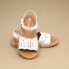 Augusta Girls Embroidered Scalloped Sandal white
