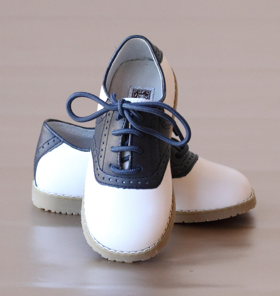 L'Amour Boys Navy Saddle Oxford Shoes
