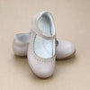 Toddler Girls Lucille Classic Almond Leather Scalloped Flat - Heirloom Easter Shoes