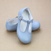 Toddler Girls Eleanor Classic Dusty Blue Leather T-Bar Flat - Easter Shoes Heirloom Shoes