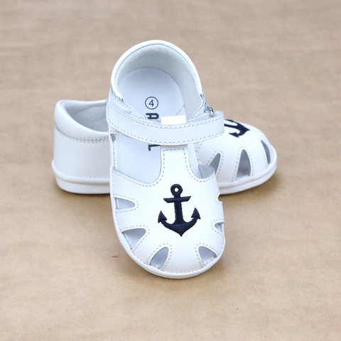 Sawyer Baby Boys Nautical Anchor Leather Sandal