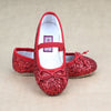 Victoria Toddler Girls Red Glitter Ballet Flats - Petit Foot