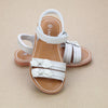 Josie Toddler Girls Scalloped Light Stone Leather Classic Sandal
